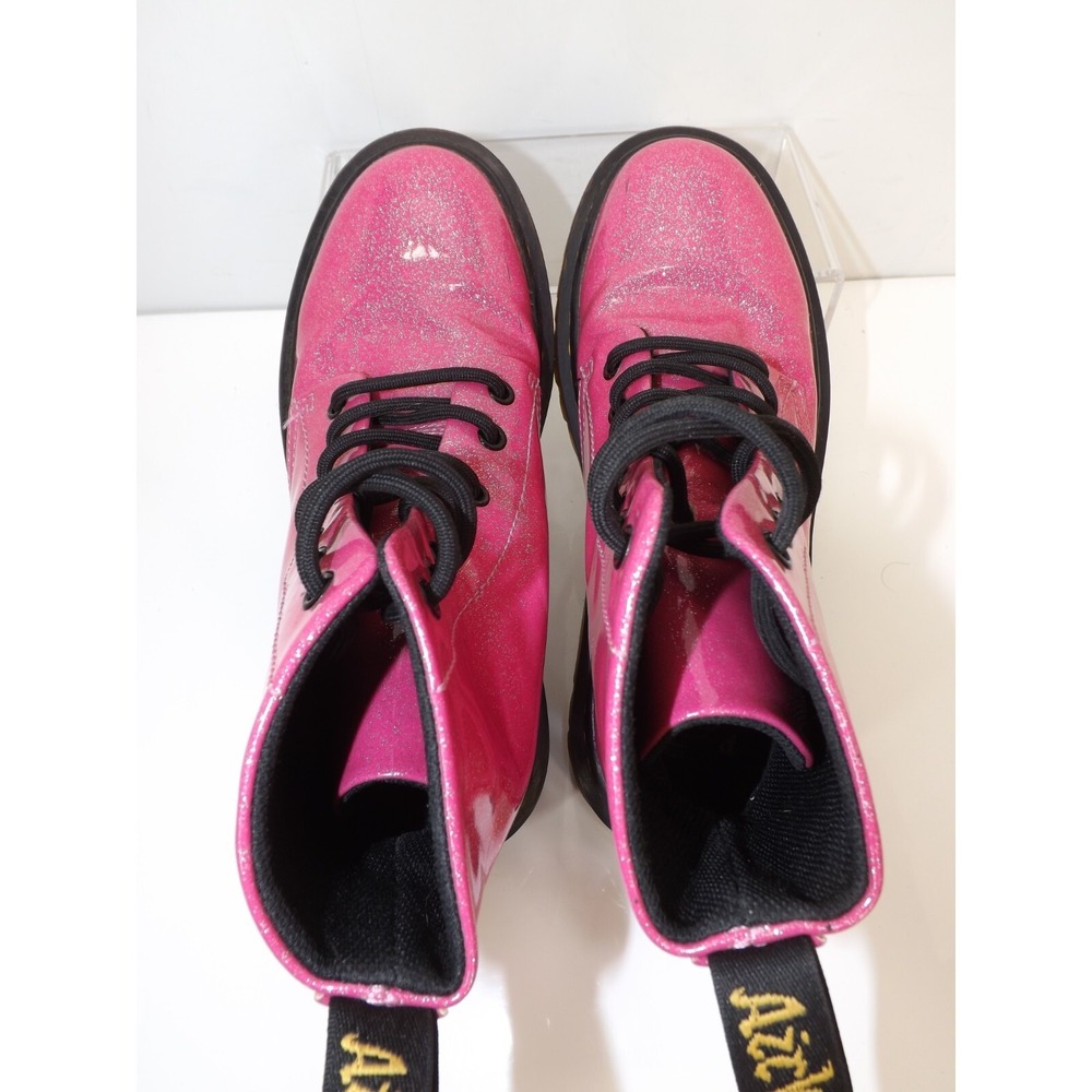 Dr Martens Luana Patent Leather Hot Glitter Pink boots - Womens size 7 - Picture 6 of 16